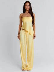 CLOVELLY SATIN TOP YELLOW