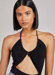 Sleeveless Slinky Cut Out Bodysuit