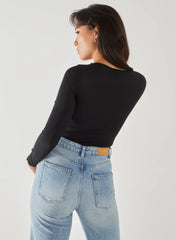 Twist Letterbox Long Sleeve Bodysuit