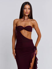 MILAN MAXI DRESS DEEP MAUVE