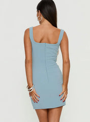 Gizela Corset Mini Dress Dusty Blue