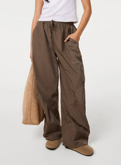 Pocket Detail Wide Leg Cargo Trousers