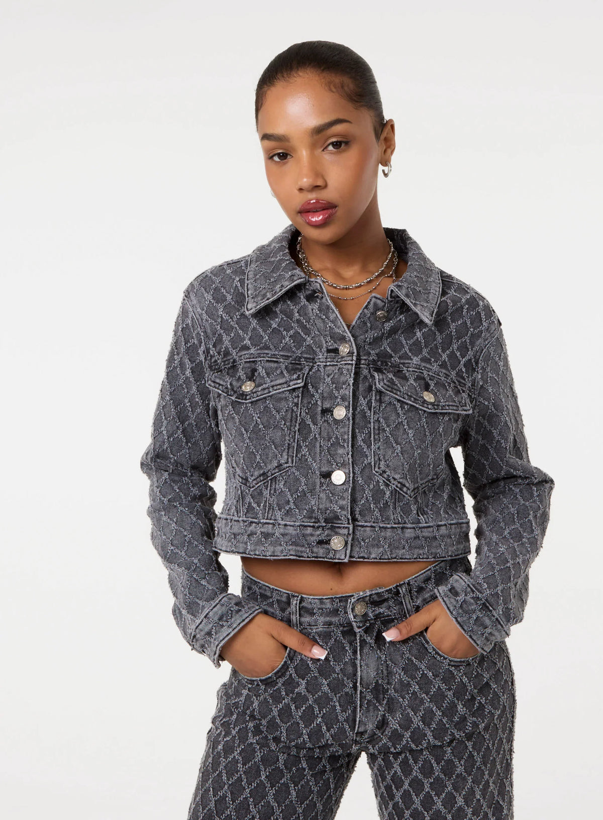 Textured Denim Jacket