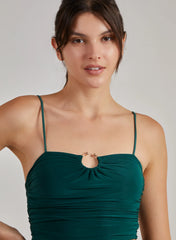 Gathered Ring Detail Slinky Cami Top