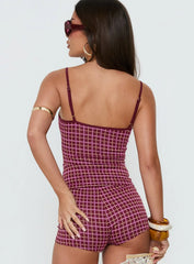 Aderis Cami Top Red Check