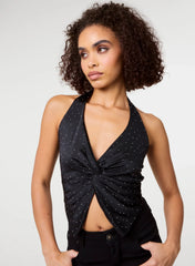 Diamante Slinky Halter Top
