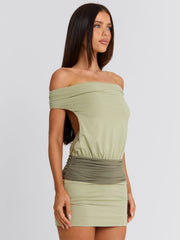 SHILOU MINI DRESS SAGE