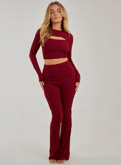 Ribbed Long Sleeve Letterbox Top