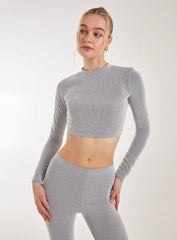 Two Tone Rib Long Sleeve Top