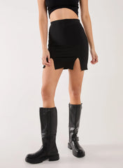 Bandage Double Split Mini Skirt