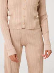 Textured Shirt And Wide Leg Trouser Set