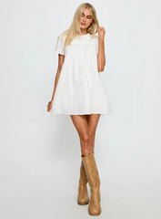 Bethanne Babydoll Mini Dress White