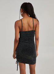 Glitter Cowl Neck Mini Dress