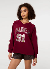 Metallic Leopard Long Sleeve Sports Jersey