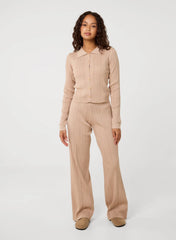 Textured Shirt And Wide Leg Trouser Set