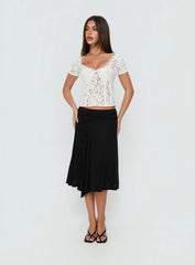 Miquela Short Sleeve Corset Lace Top White