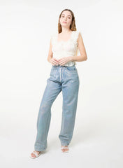 Ribbon Trim Milkmaid Top