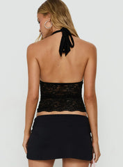 Sloen Lace Halter Top Black