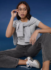 Washed Relaxed Fit High Waist Jeans