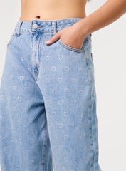 Heart Embellished Jeans