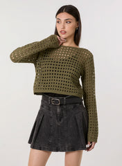 Long Sleeve Crochet Top