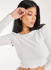 Zig Zag Jersey Long Sleeve Top