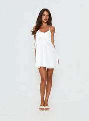 Big Picture Chiffon Babydoll Frill Mini Dress White