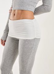 Fold Over Two Tone Flared Leggings