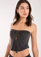 Glitter Key Hole Crop Top
