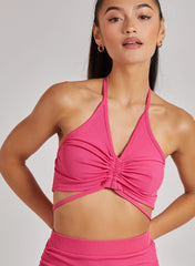 Ruched Ribbed Crop Top