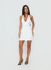 Deana Halter Mini Dress White