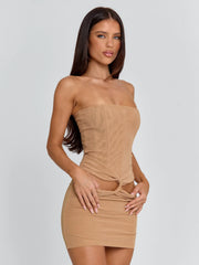 LILIANA MINI DRESS TAN