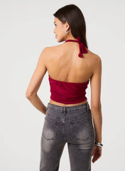 Knot Front Halter Top