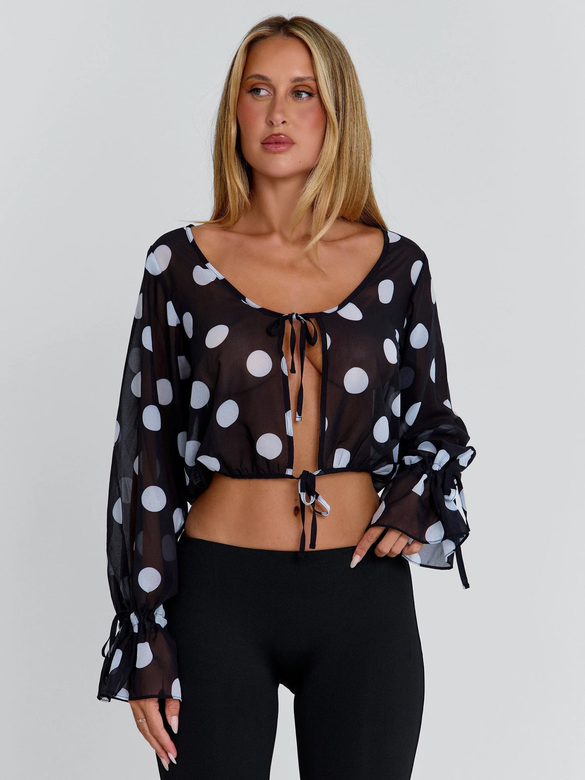 REVI TOP BLACK POLKA DOT