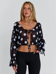 REVI TOP BLACK POLKA DOT