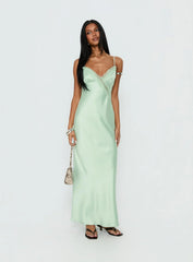 Madelene Lace V Neck Maxi Dress Jelly Mint