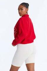 Hello Kitty Crop Mock Neck Sweatshirt