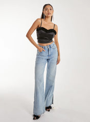 Fuzzy Trim Bralette