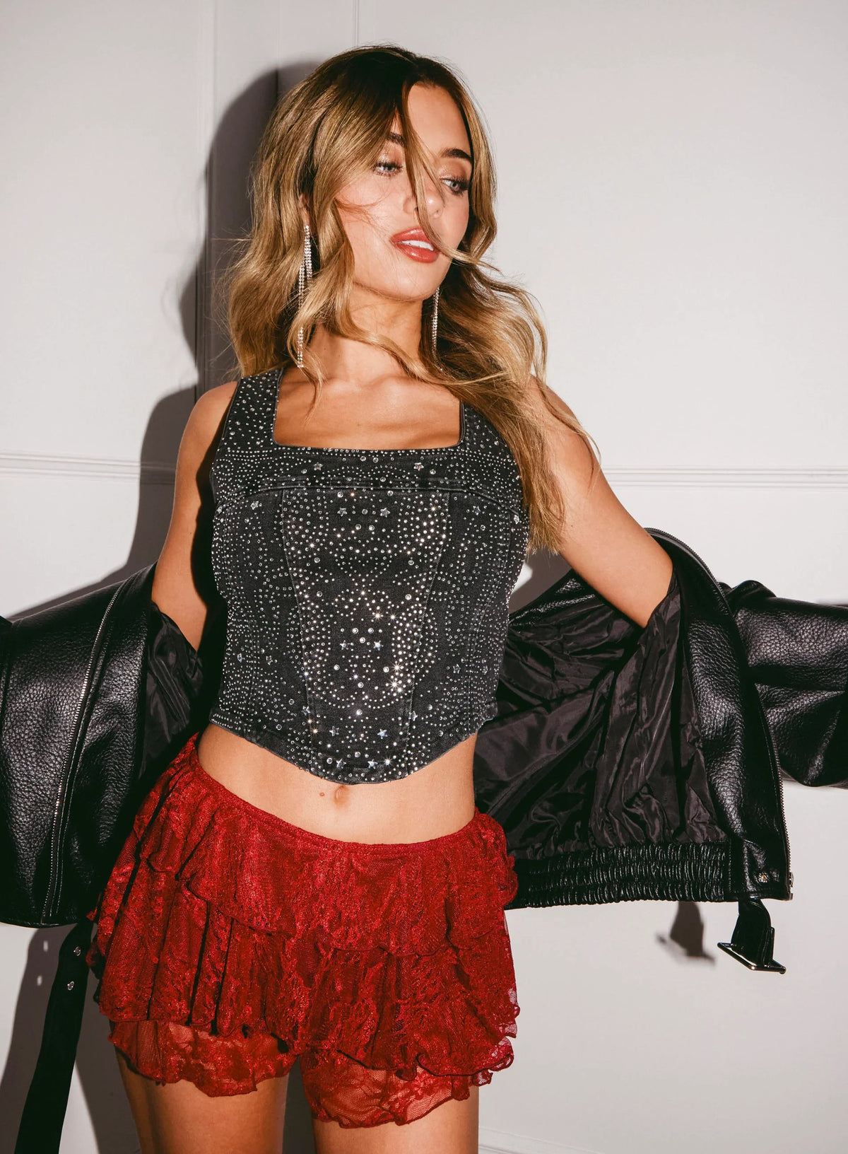 Lace Ruffle Micro Shorts
