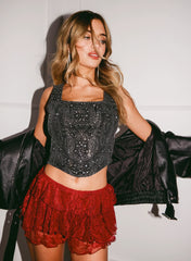 Lace Ruffle Micro Shorts