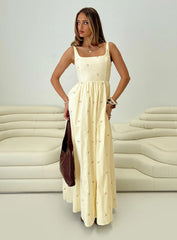Cartmel Embroidered Maxi Dress Cream