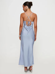 Treasure Bias Cut Maxi Dress Blue