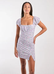 Ditsy Puff Sleeve Mini Dress