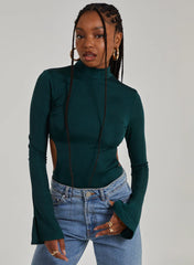 Slinky Cut Out Flare Sleeve Bodysuit
