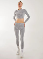 Two Tone Rib Long Sleeve Top