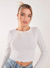 Zig Zag Jersey Long Sleeve Top