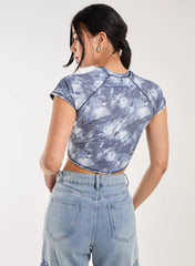 Tie Dye Graphic Ribbed T-shirt