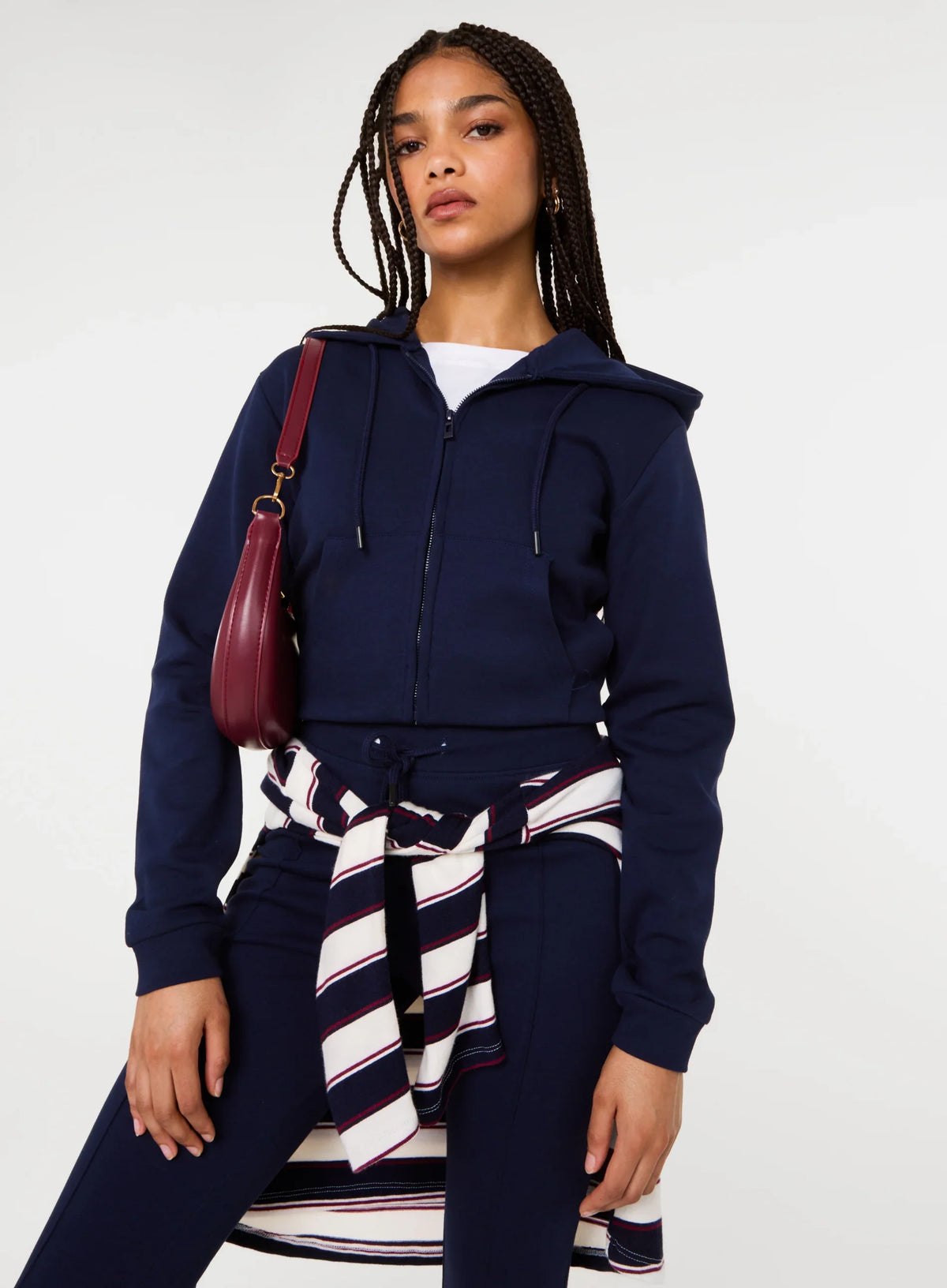 Zip Up Cropped Hoodie