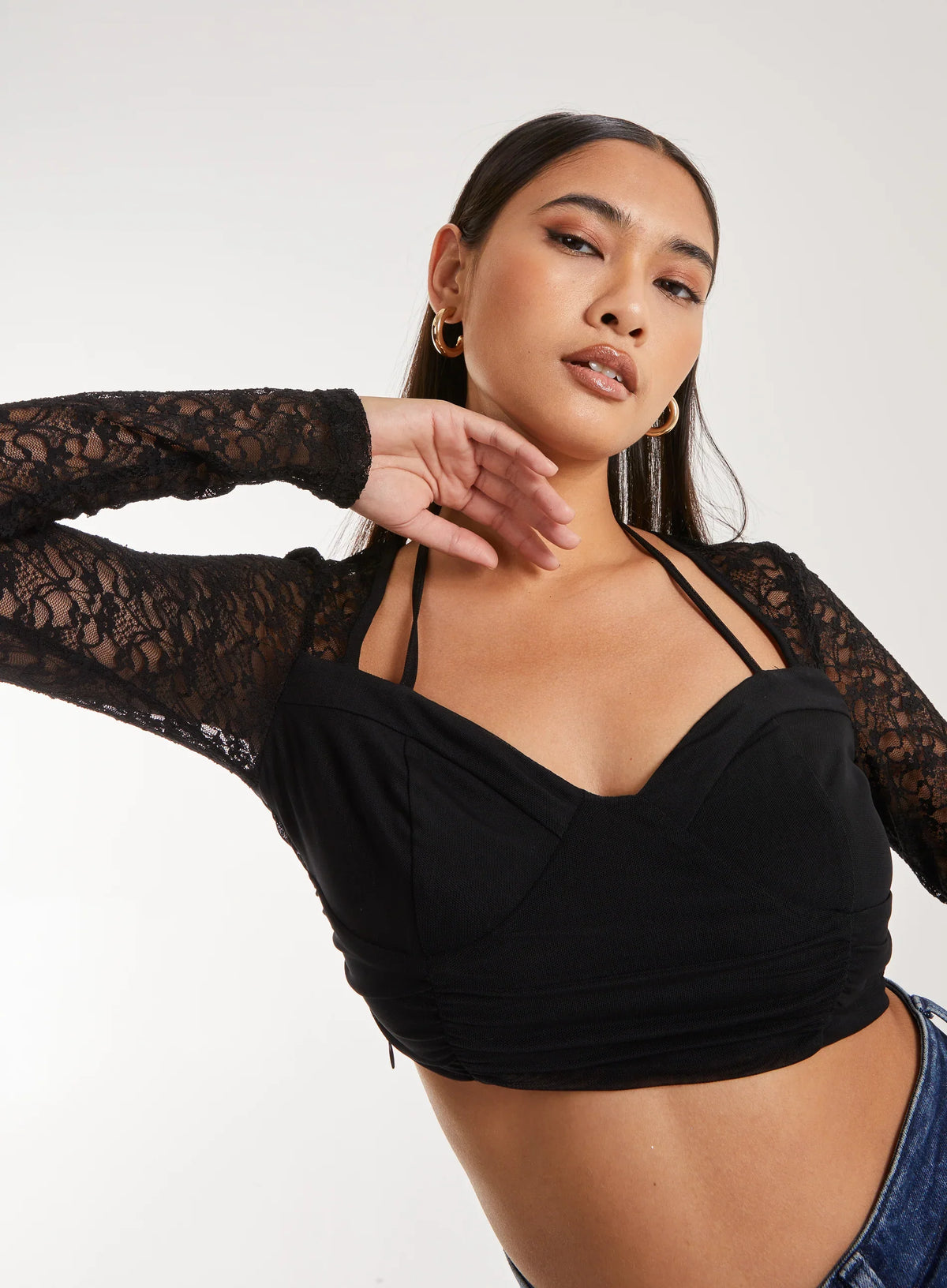 Lace Halterneck Corset Top