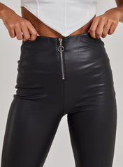 PU Wide Leg Trousers